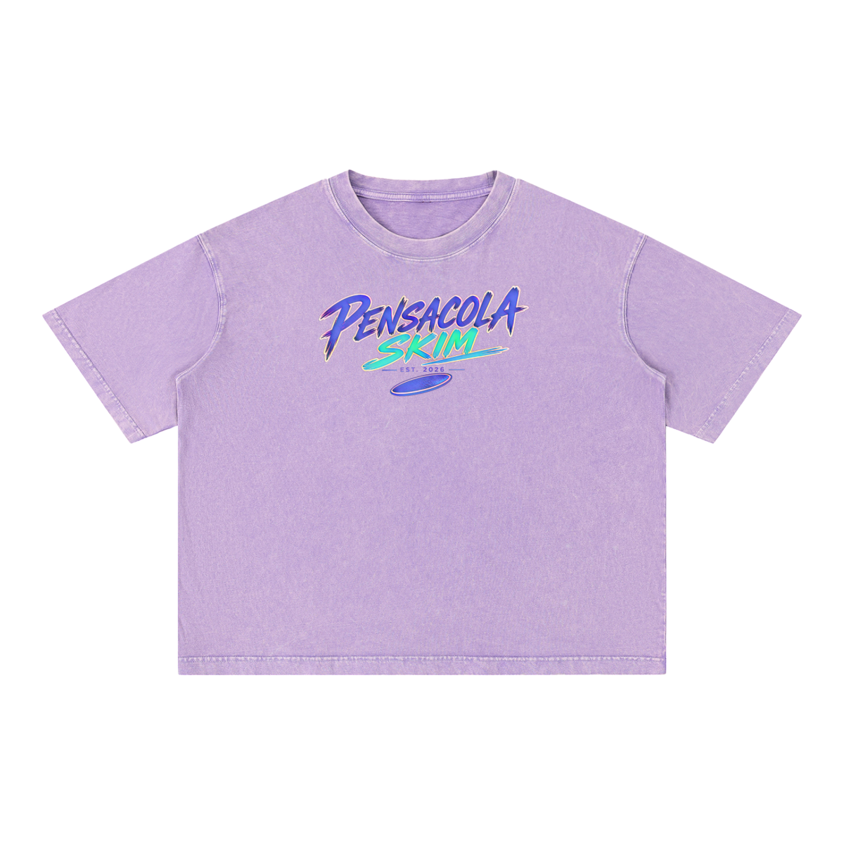 Pensacola Skim Abstract Center Graphic Mineral Wash Boxy Cotton T-Shirt