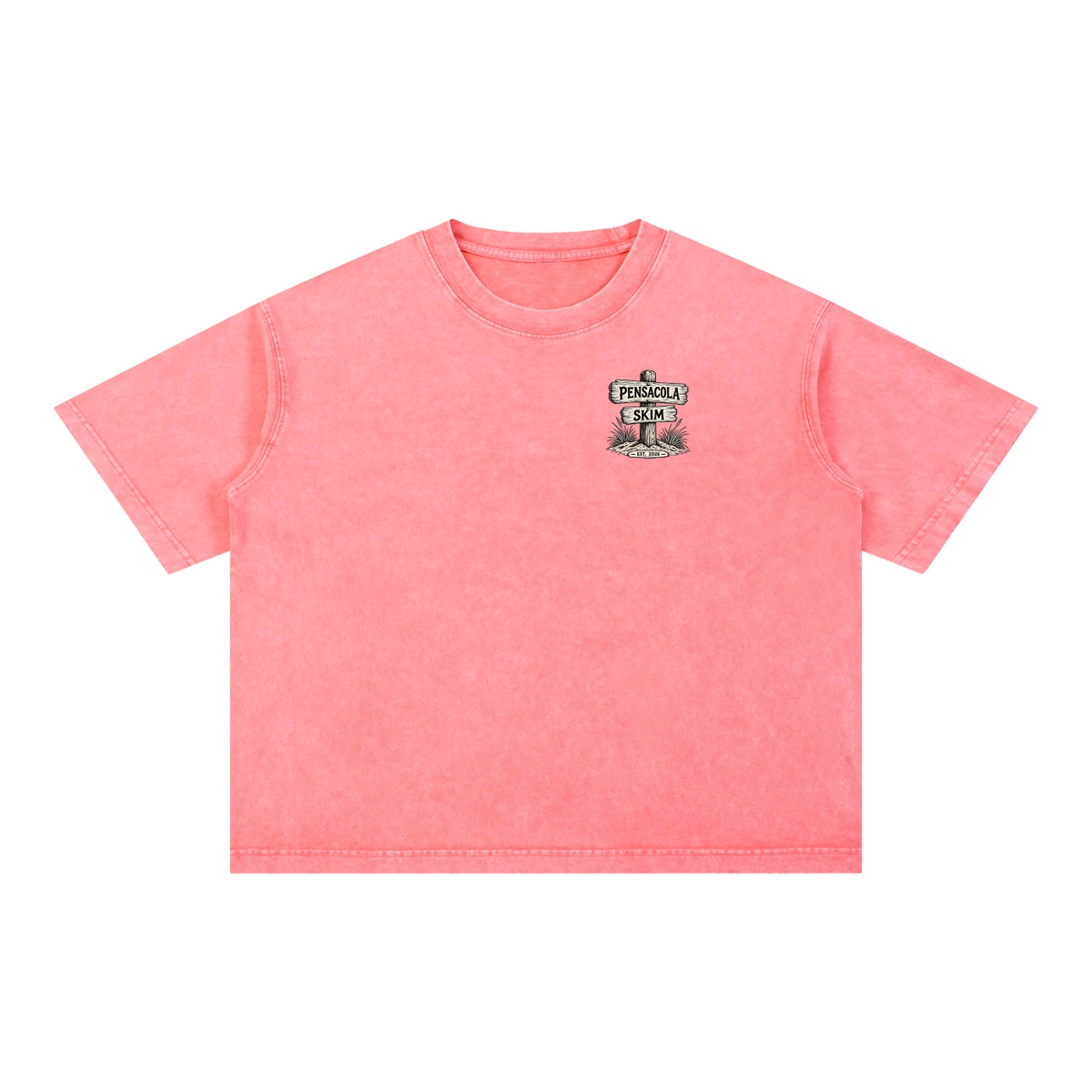 Pensacola Skim Sign Graphic Mineral Wash Boxy Cotton T-Shirt