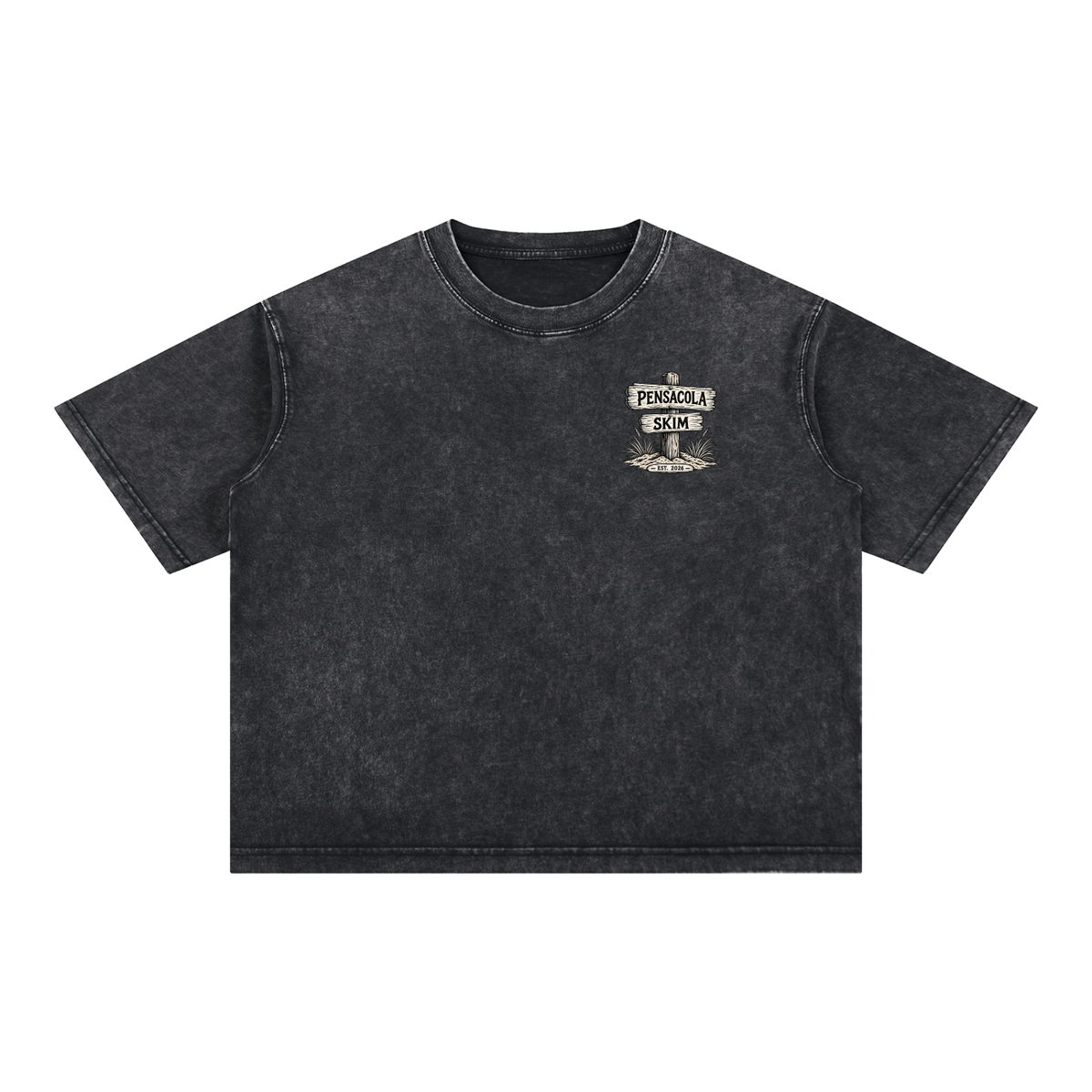 Pensacola Skim Sign Graphic Mineral Wash Boxy Cotton T-Shirt
