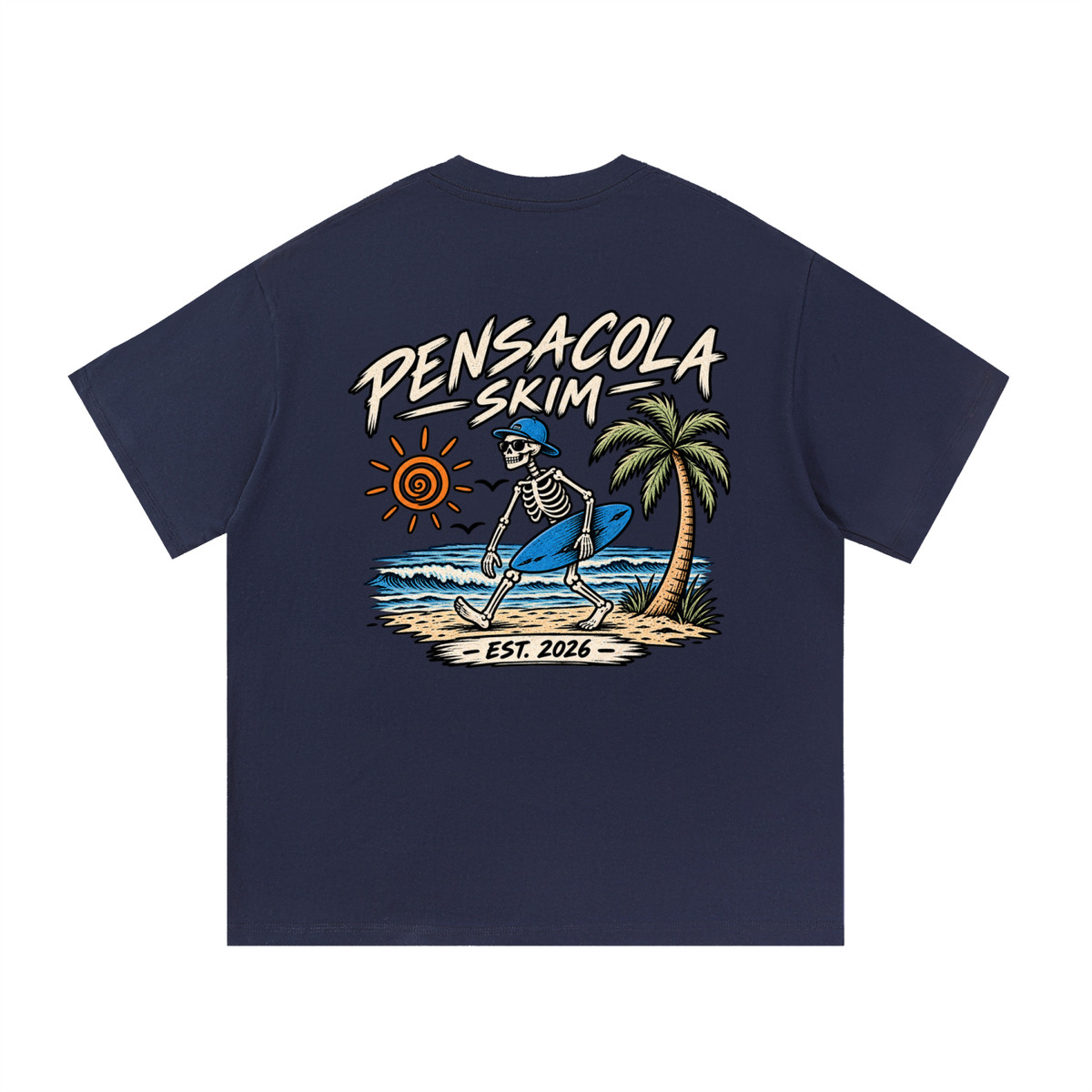 Pensacola Skim Skeleton Graphic Regular Fit Cotton T-Shirt