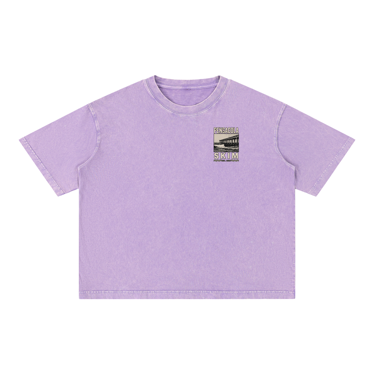 Pensacola Skim Pier Graphic Mineral Wash Boxy Cotton T-Shirt