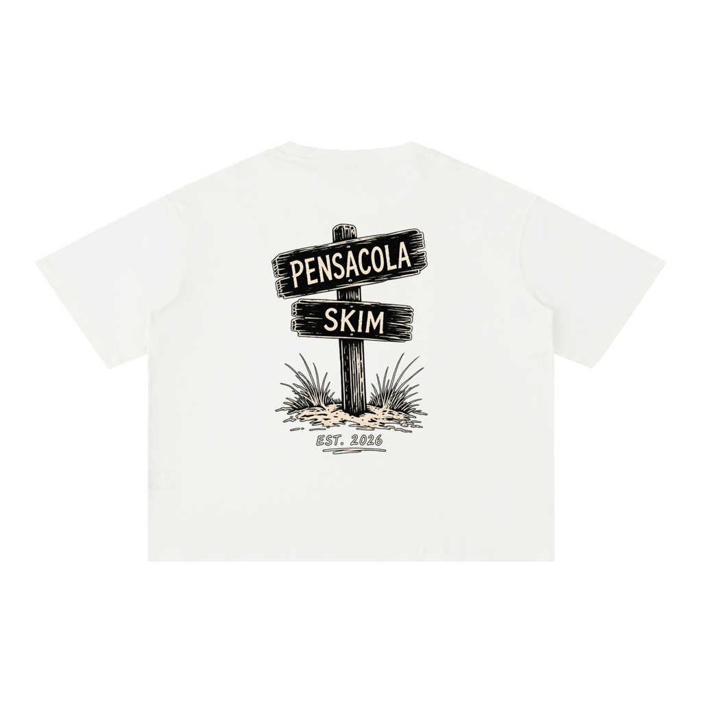 Pensacola Skim Sign Graphic Mineral Wash Boxy Cotton T-Shirt
