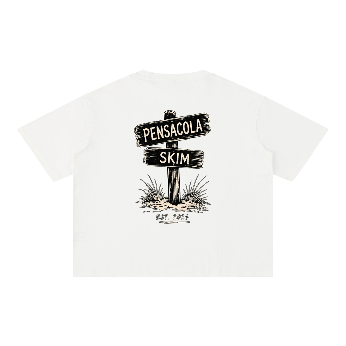 Pensacola Skim Sign Graphic Mineral Wash Boxy Cotton T-Shirt