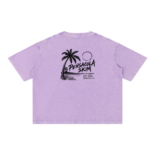 Pensacola Skim Coastal Graphic Mineral Wash Boxy Cotton T-Shirt