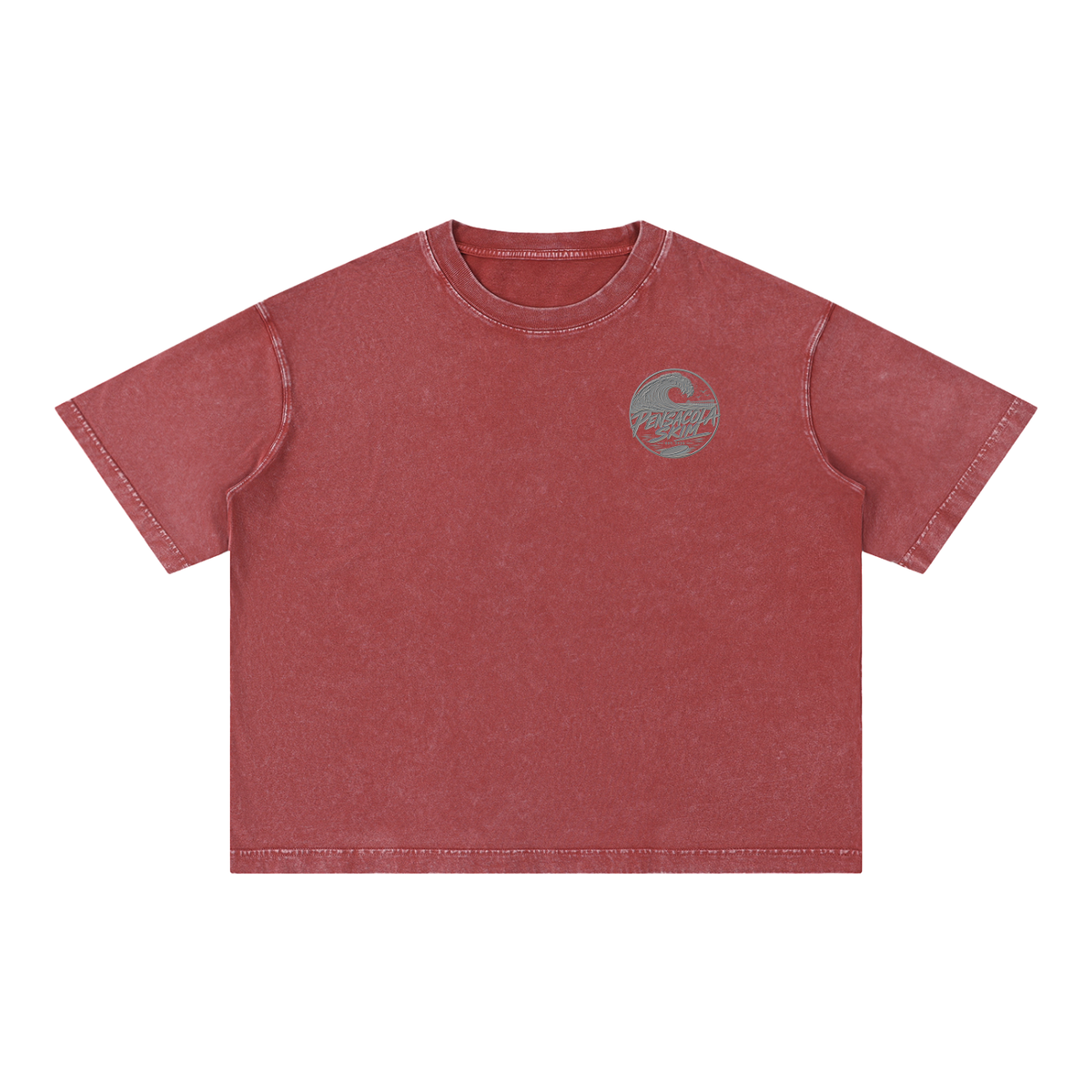 Pensacola Skim Silver Graphic Mineral Wash Boxy Cotton T-Shirt