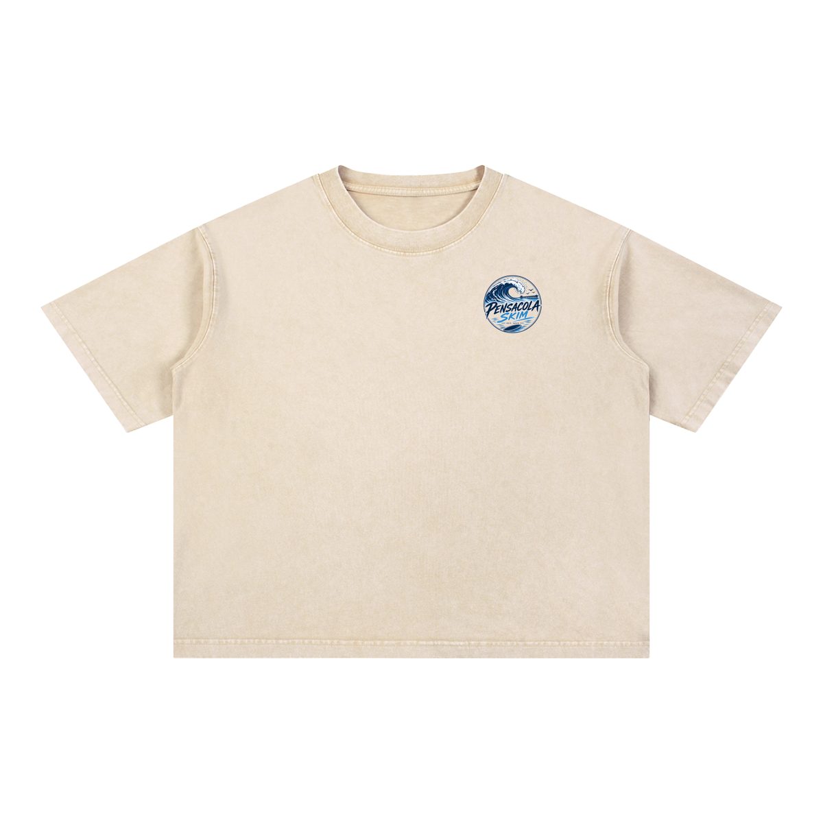 Pensacola Skim Original Logo Graphic Mineral Wash Boxy Cotton T-Shirt