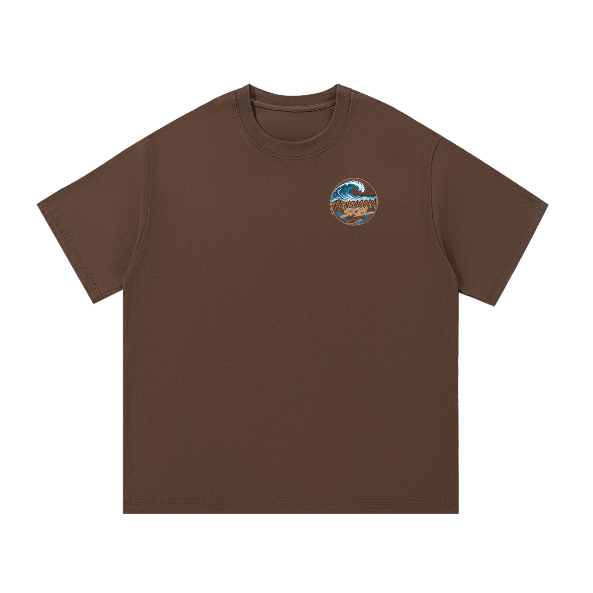 Pensacola Skim Neutral Color Logo Graphic Classic Fit Cotton T-Shirt