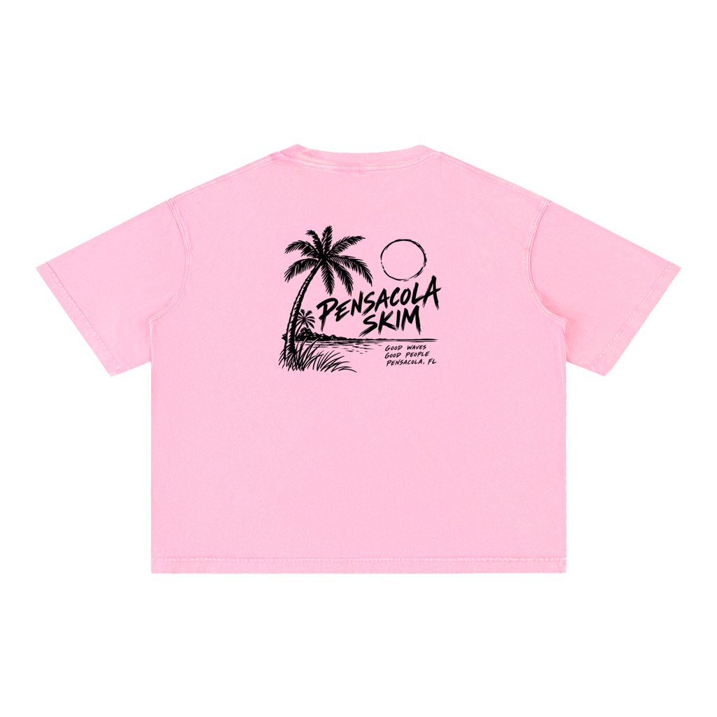 Pensacola Skim Coastal Graphic Mineral Wash Boxy Cotton T-Shirt