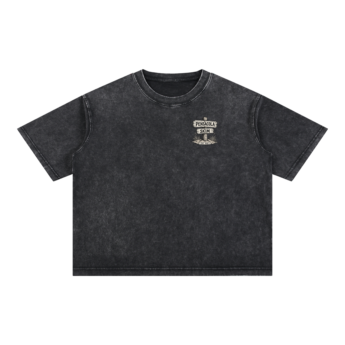 Pensacola Skim Sign Graphic Mineral Wash Boxy Cotton T-Shirt