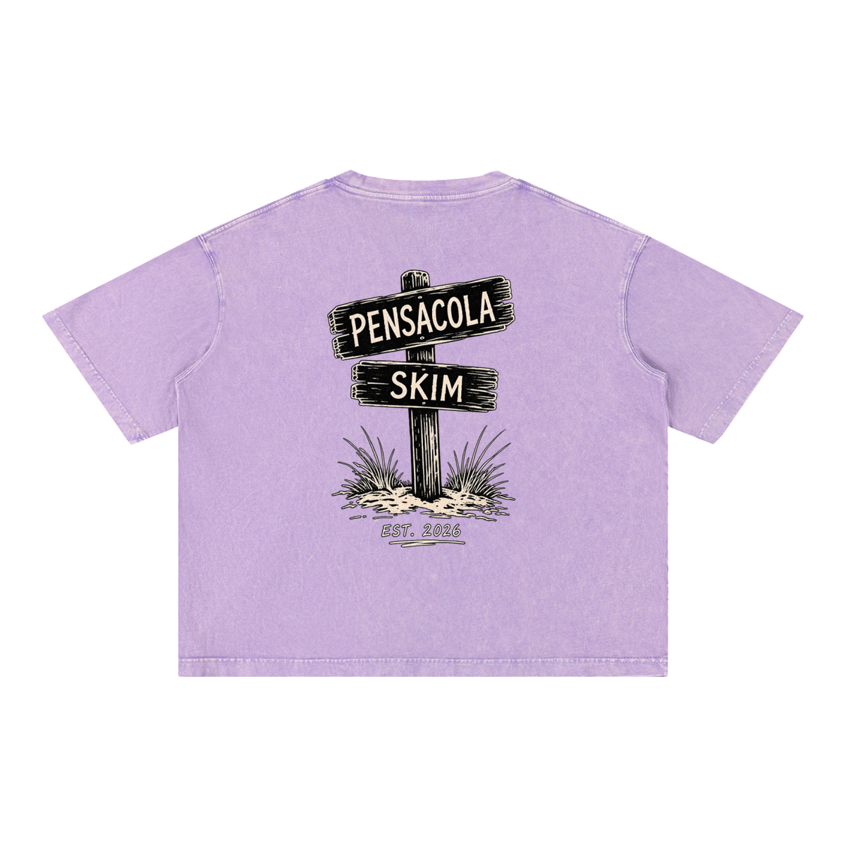 Pensacola Skim Sign Graphic Mineral Wash Boxy Cotton T-Shirt