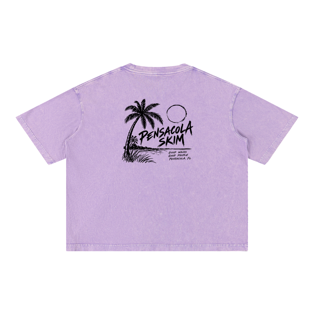Pensacola Skim Coastal Graphic Mineral Wash Boxy Cotton T-Shirt